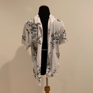 Silk floral button down